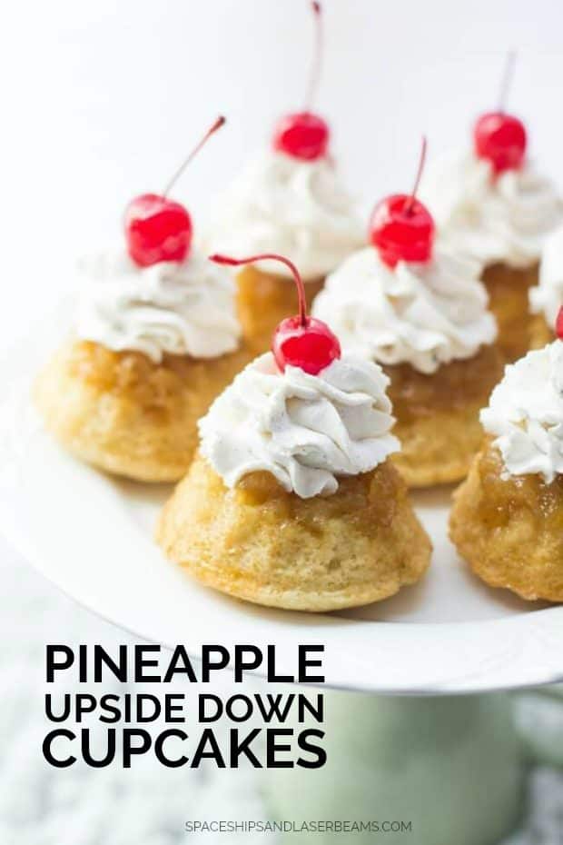 A piece of cake on a plate, with Pineapple and Cupcake