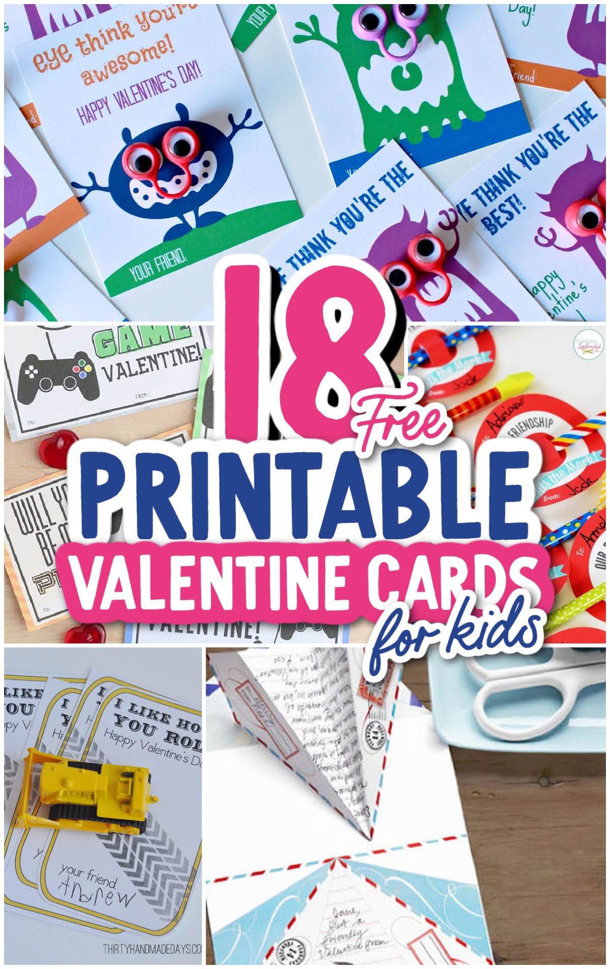 18 FREE Printable Valentine's Cards For Kids - Spaceships and Laser Beams