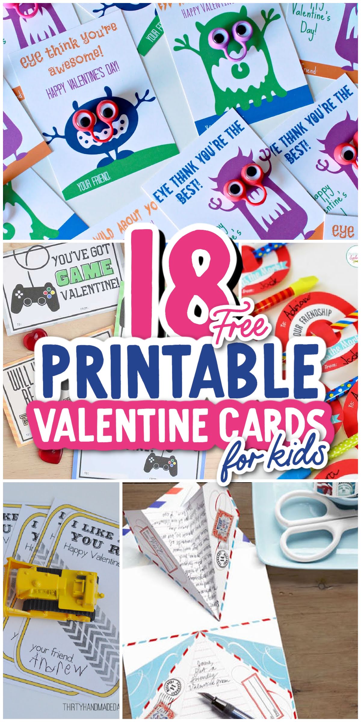 18 FREE Printable Valentine's Cards For Kids - Spaceships and Laser Beams