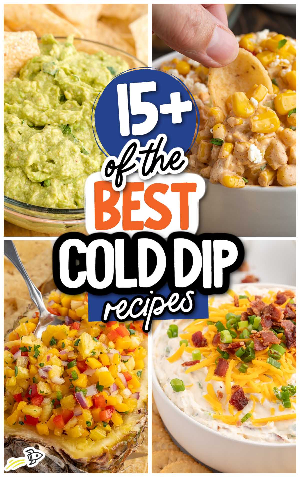 a collage of cold dip recipes