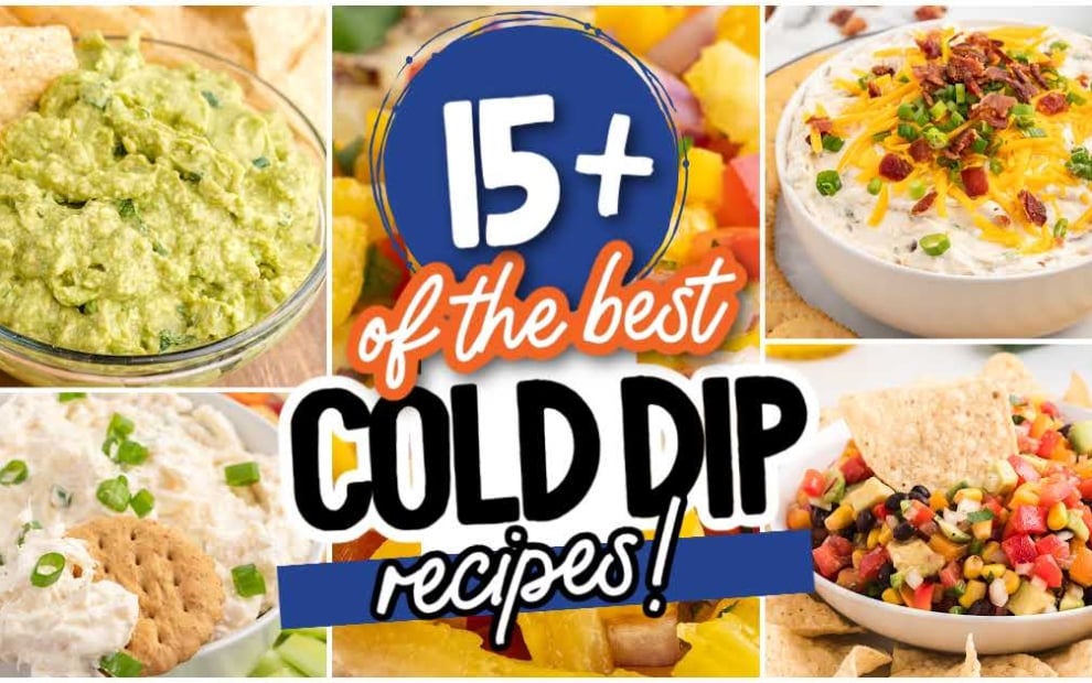 a collage of cold dip recipes