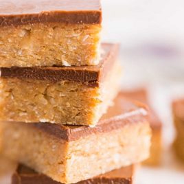 close up shot of Five Star Bars recipe stacked on top of each other