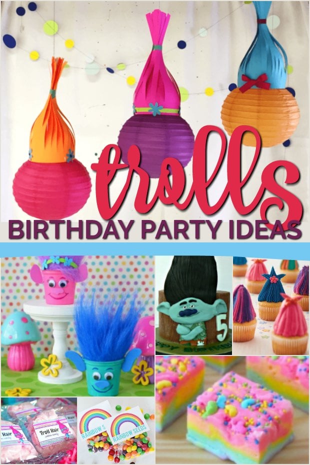 Trolls Birthday Party  Trolls birthday party, Rainbow themed