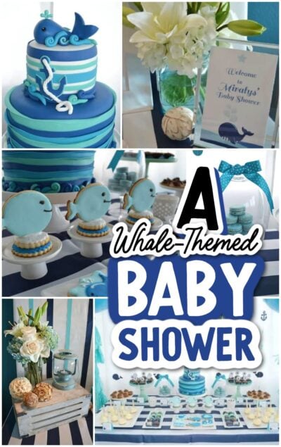 Blue baby whale baby hot sale shower