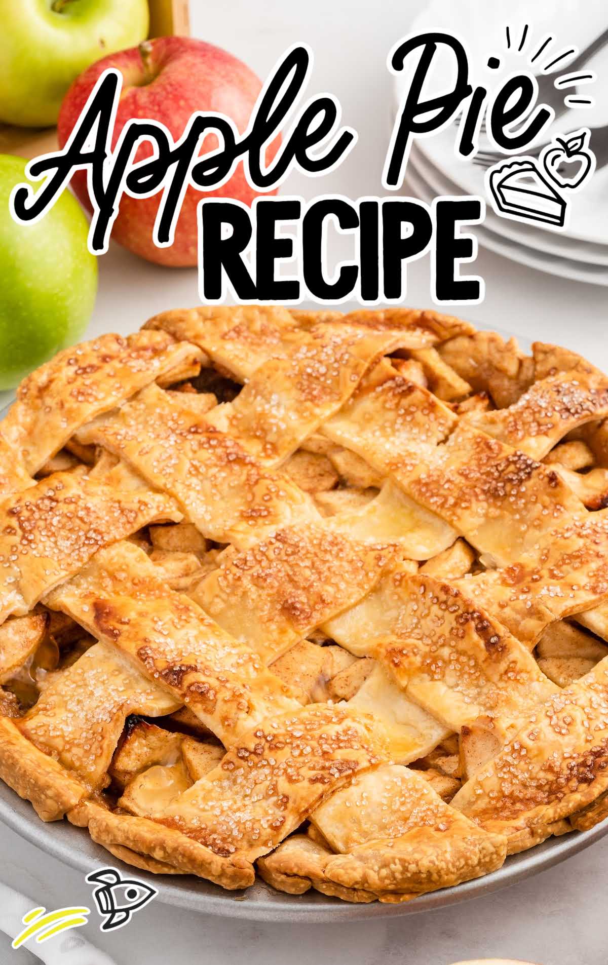 close up shot of a whole Apple Pie Recipe
