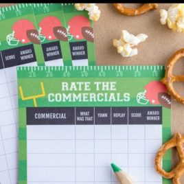 Free Super Bowl Printable - Rate Commercials
