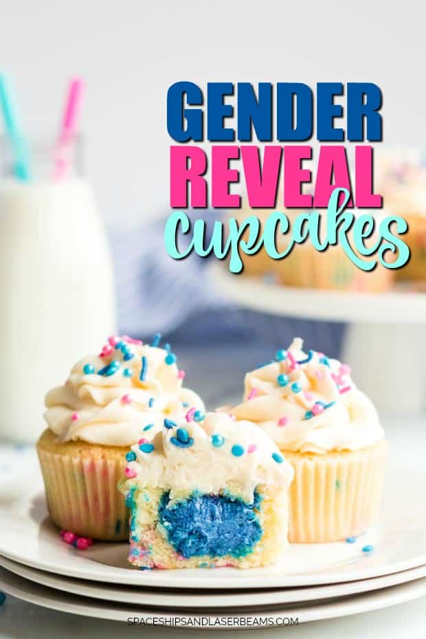 Gender Reveal Cupcakes - Spaceships and Laser Beams