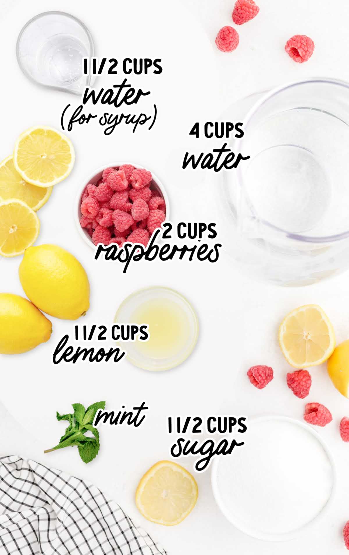 Raspberry Lemonade raw ingredients that are labeled