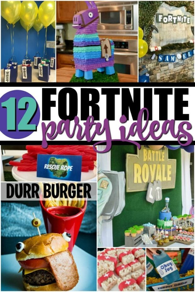 photo collage of fortnite party ideas - fortnite party games ideas