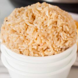 close up shot of a container of rice
