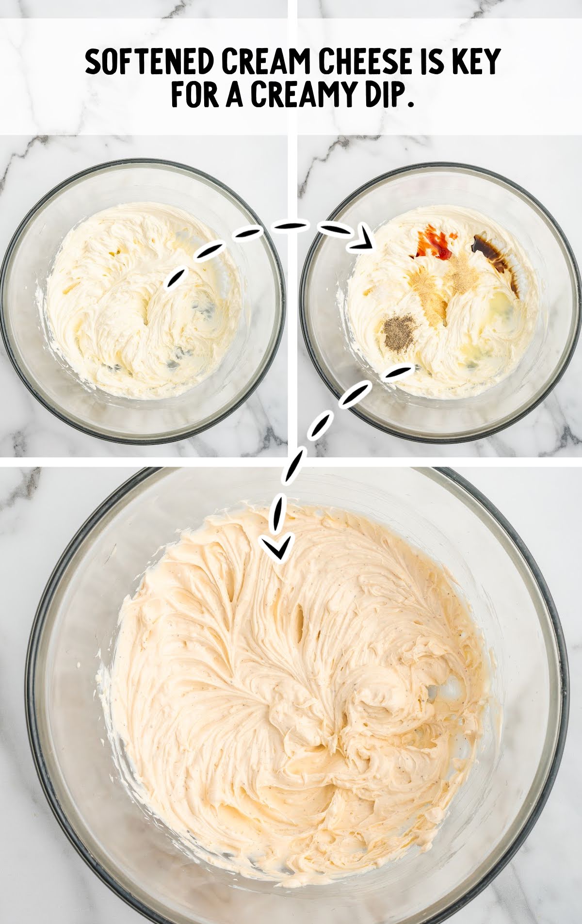 shrimp dip ingredients combined in a bowl