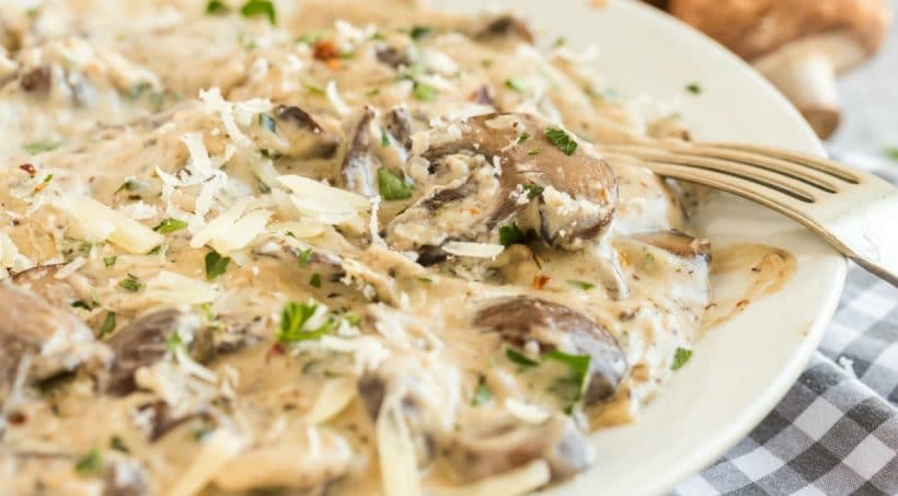 Creamy Garlic Parmesan Mushrooms - Spaceships and Laser Beams