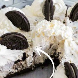 oreo pie with piece removed