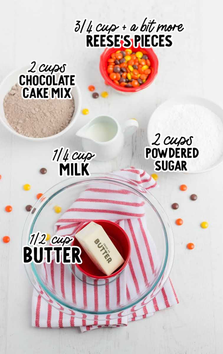 Reese's Pieces Fudge raw ingredients that are labeled