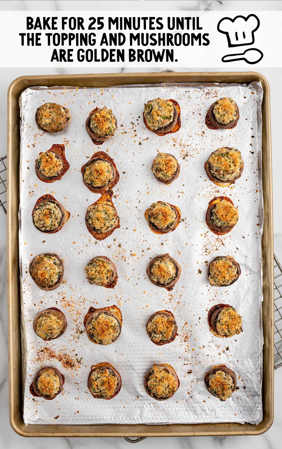 mushrooms baked on a baking dish