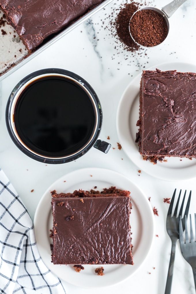A chocolate cake on a plate