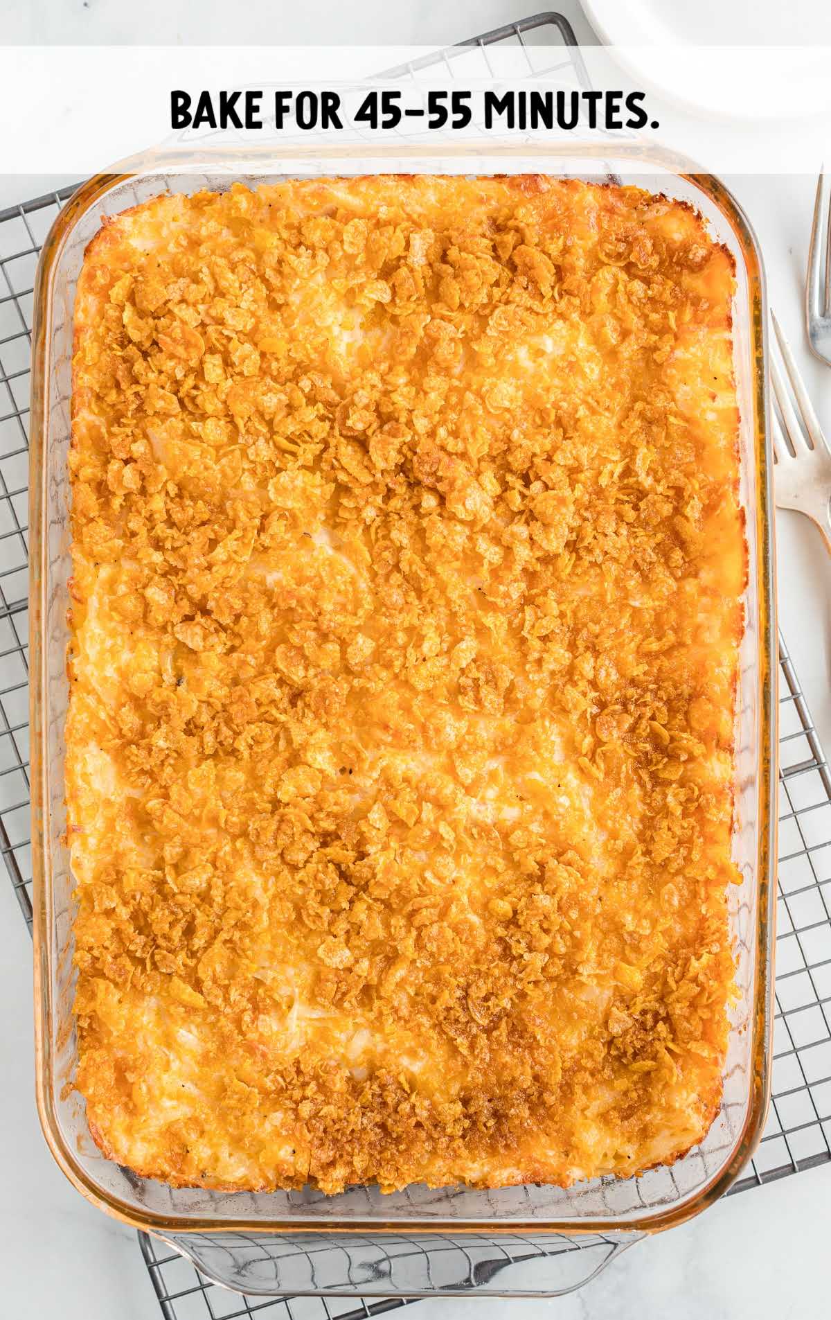 Casserole baked in a baking dish