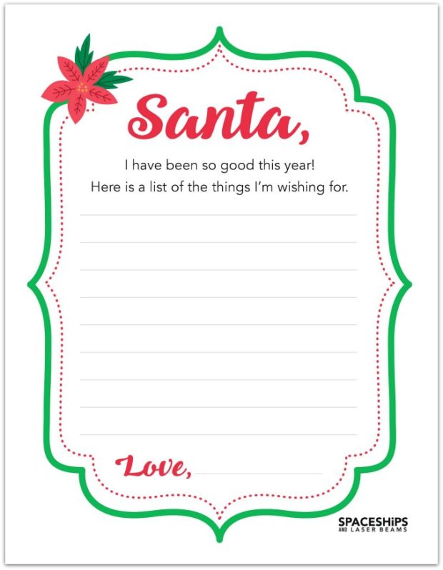 20 Free Printable Letters To Santa Templates Spaceships And Laser Beams