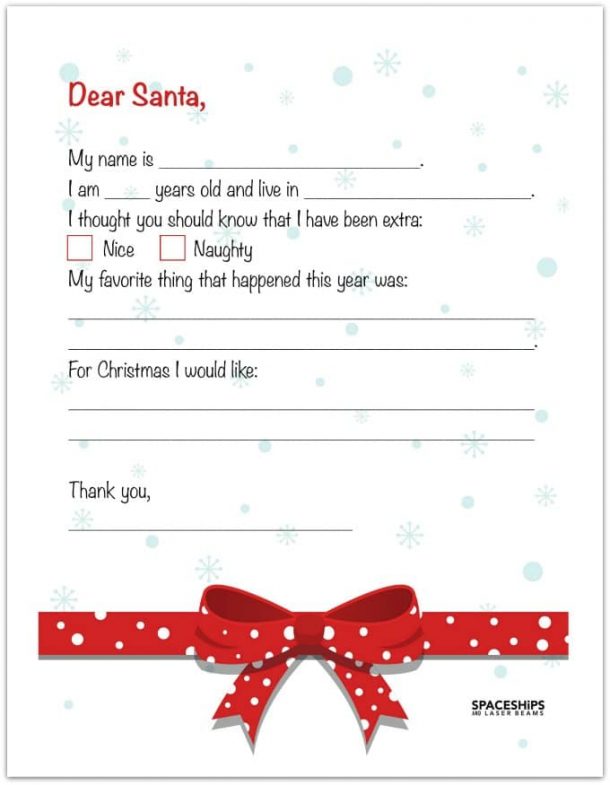 20 Free Printable Letters To Santa Templates Spaceships And Laser Beams