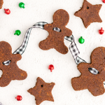 close up shot of cinnamon ornaments decorated for christmas