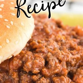 sloppy joe on a plate with bun to the side