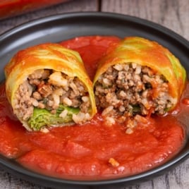 cabbage rolls served on a plate