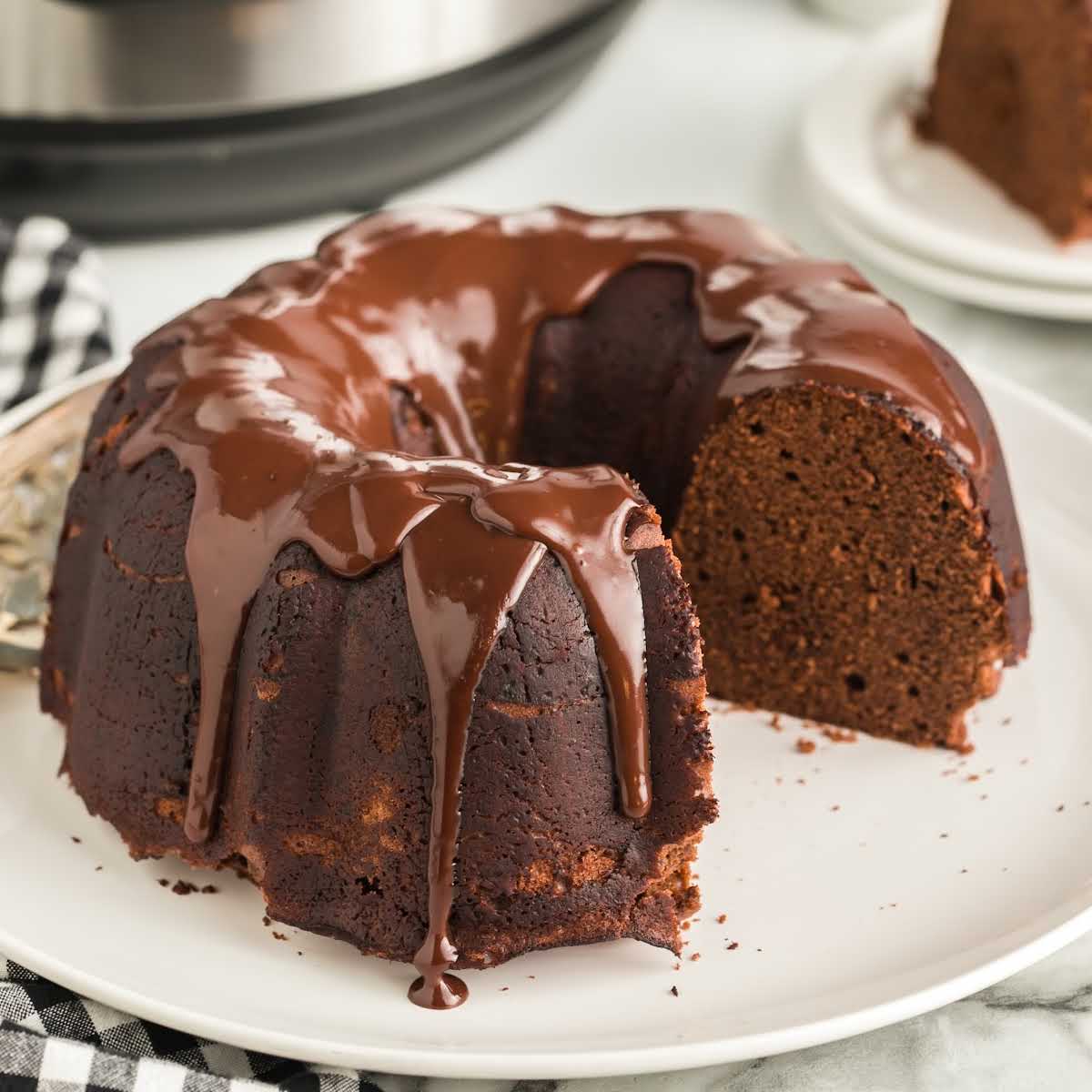 Instant Pot Chocolate Bundt Cake Recipe - Through My Front Porch