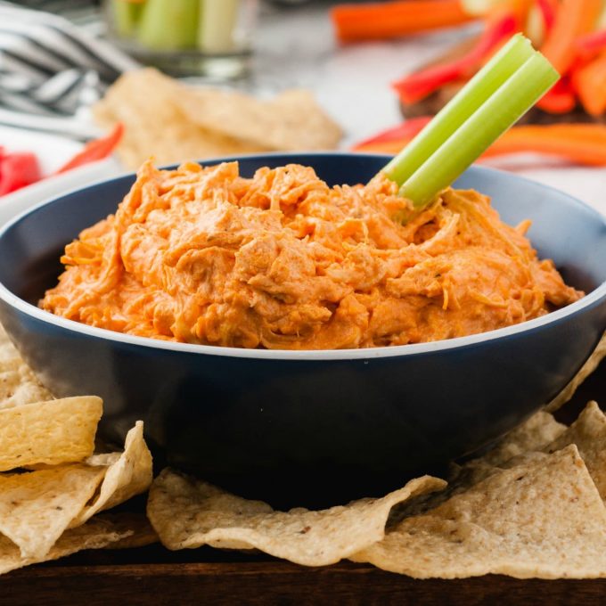 bowl of buffalo chicken dip