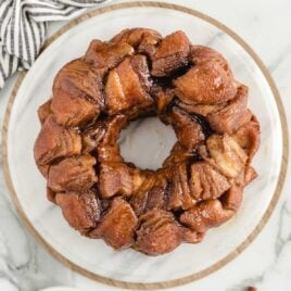 close up overhead shot of Monkey Bread on a plate