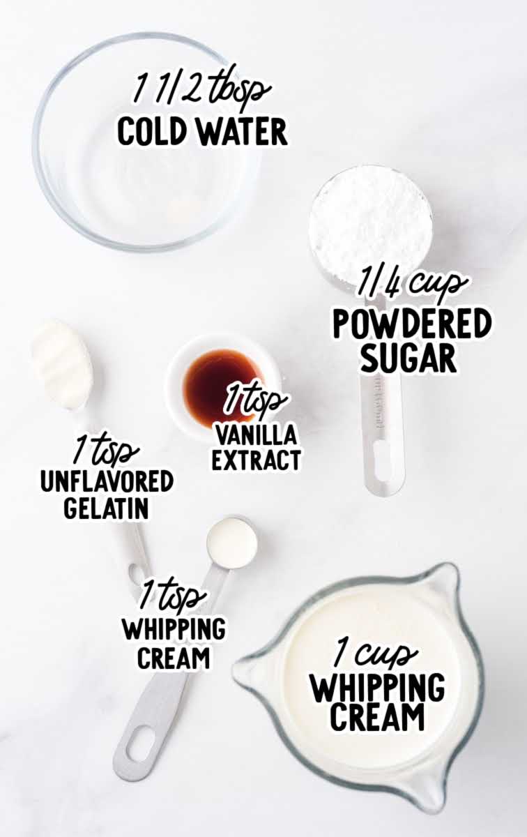 stabilized whipped cream raw ingredients that are labeled