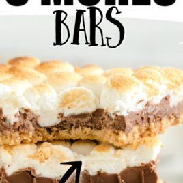 three smores bars stacked on one another