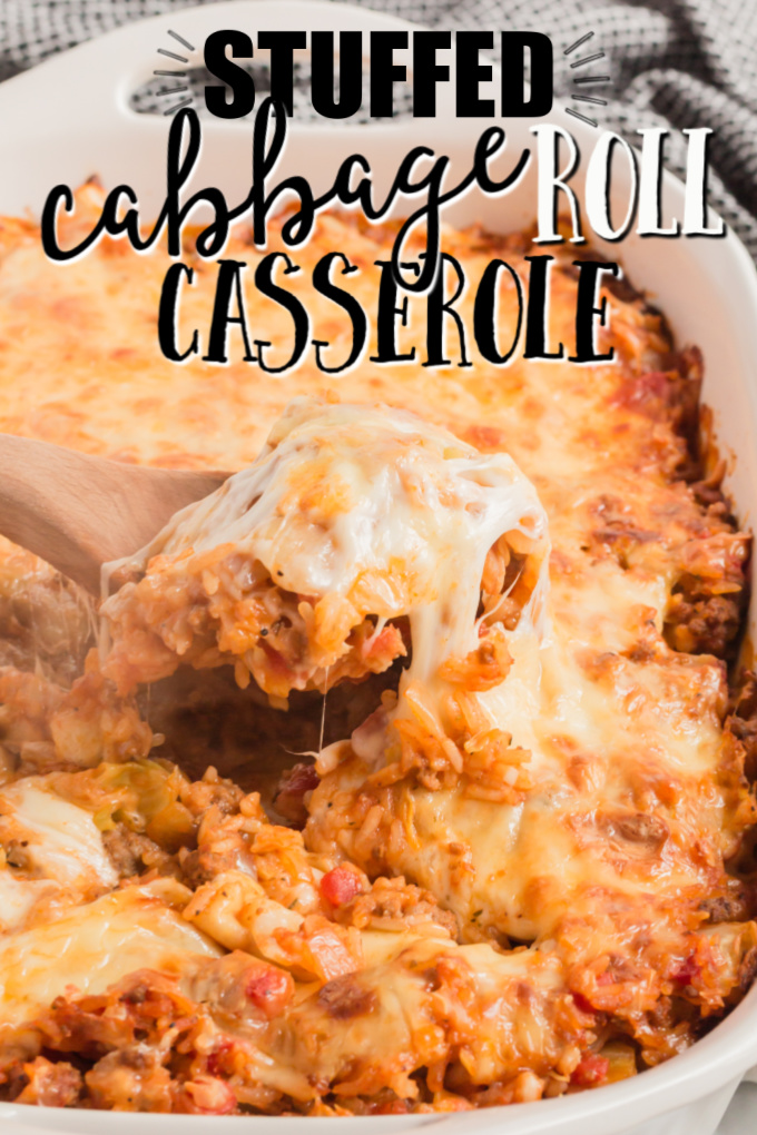 cabbage roll casserole in baking dish