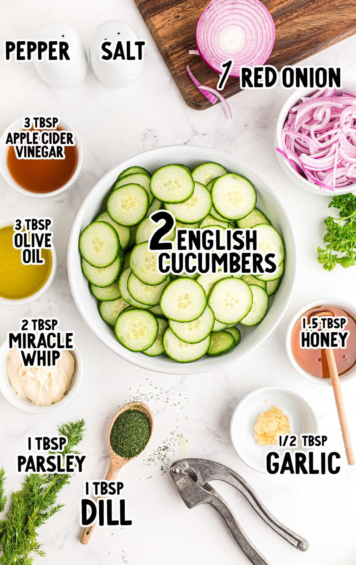 Cucumber Salad raw ingredients that are labeled