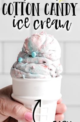 No-Churn Cotton Candy Ice Cream - Spaceships and Laser Beams