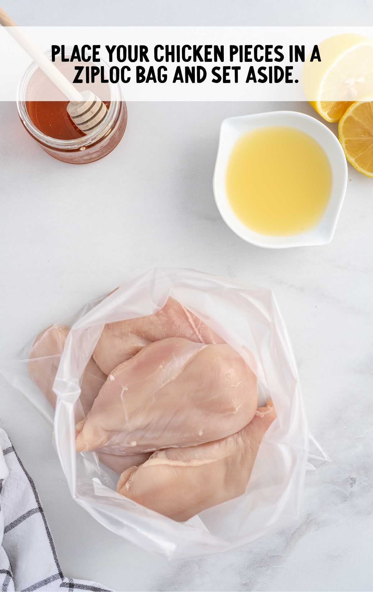 chicken breast pounded in a ziploc bag