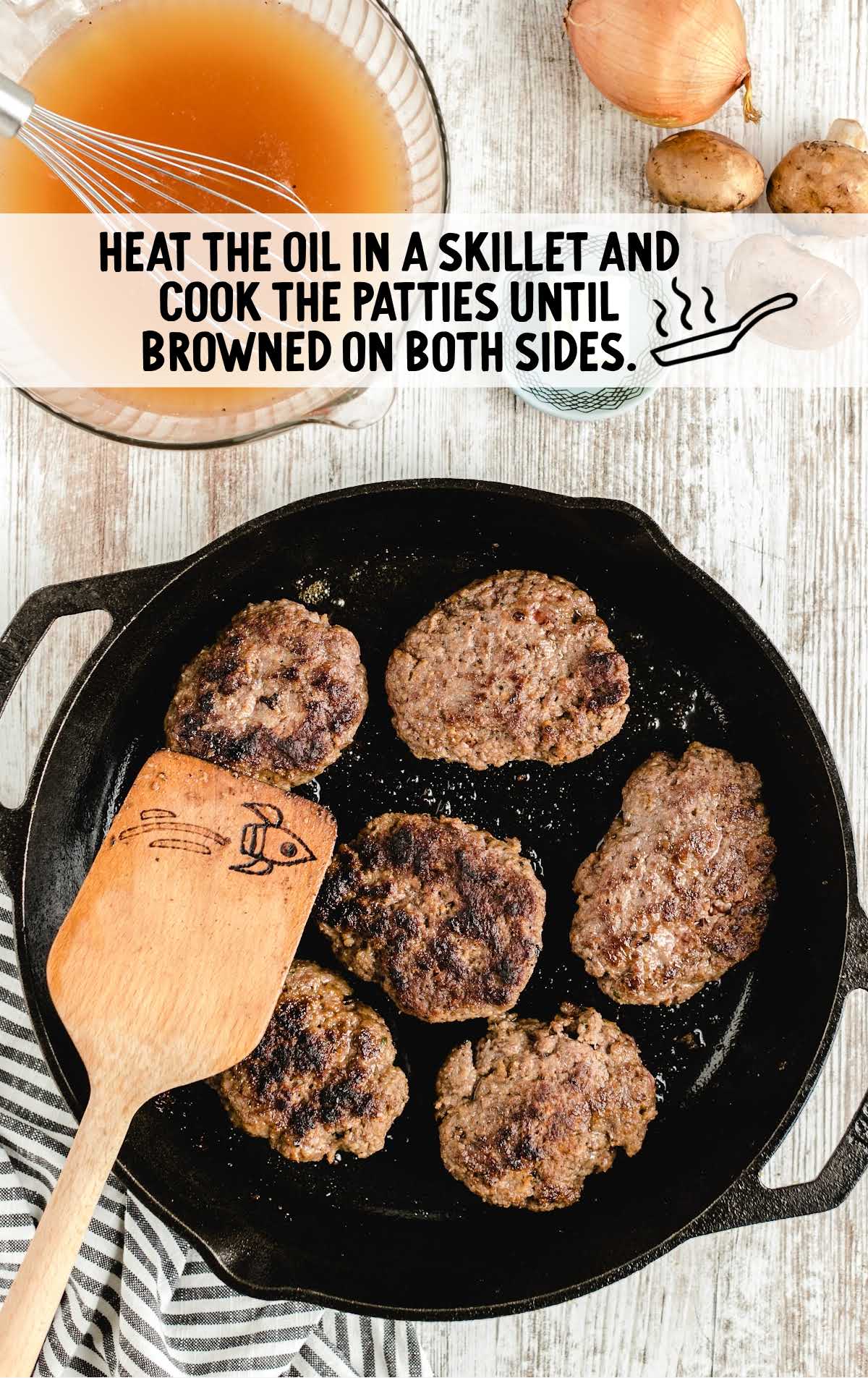 patties cooked in a skillet