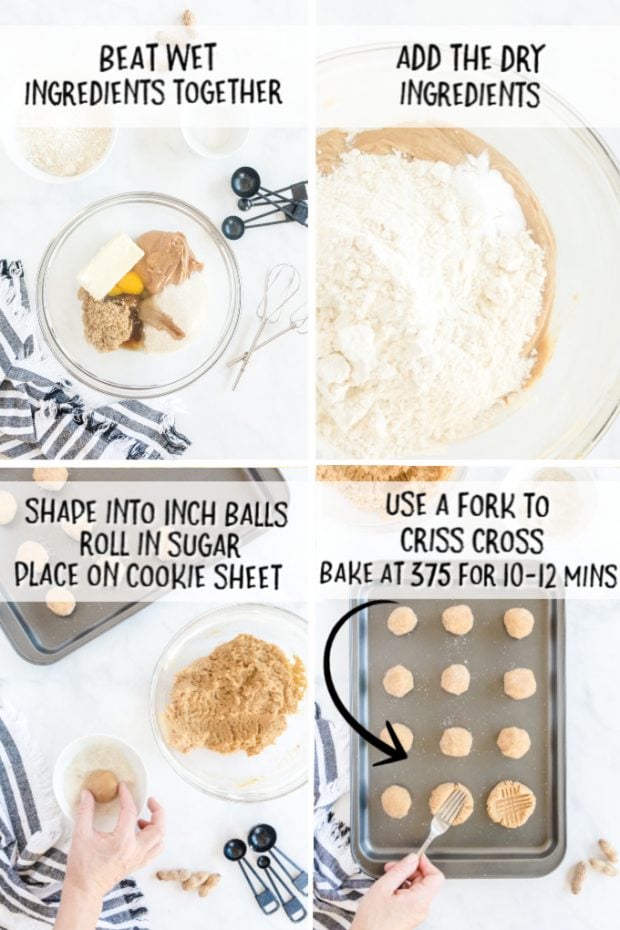 A plate of food, with Cookie and Peanut butter