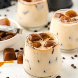 Bailey's and Coffee Ice Cubes in a glass cups