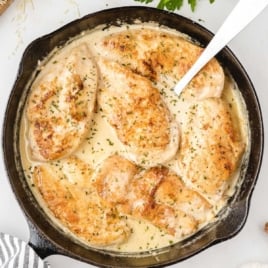 Creamy Garlic Parmesan Chicken in a skillet