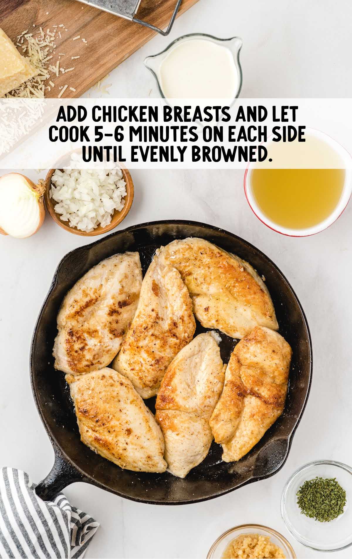 chicken breast cooked on a skillet