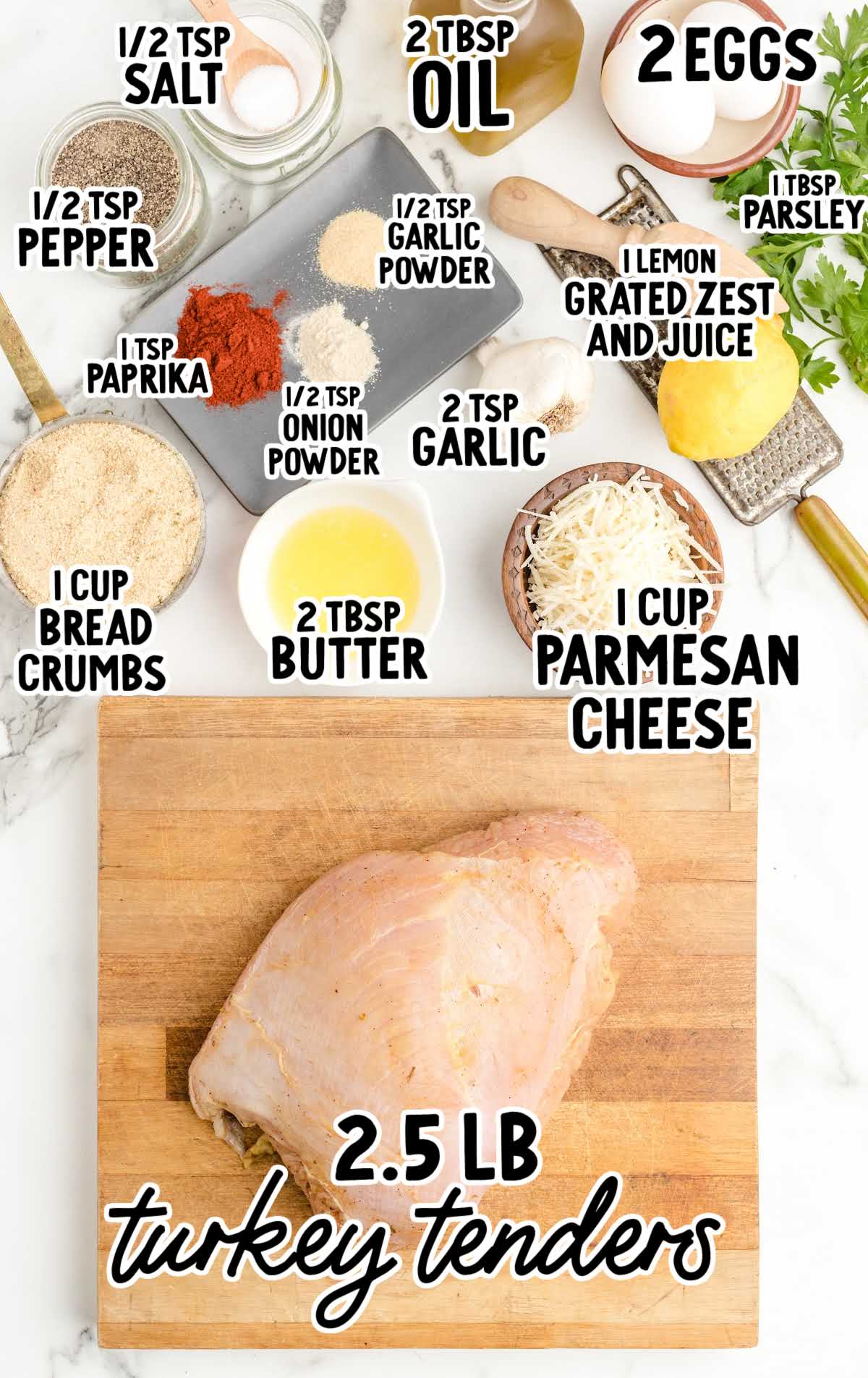 Turkey Tenders raw ingredients that are labeled