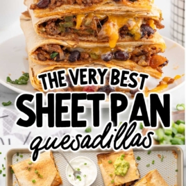 quesadillas stacked on top of each other on a plate