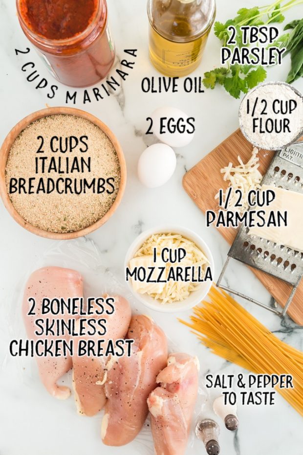 chicken parmesan raw ingredients that are labeled