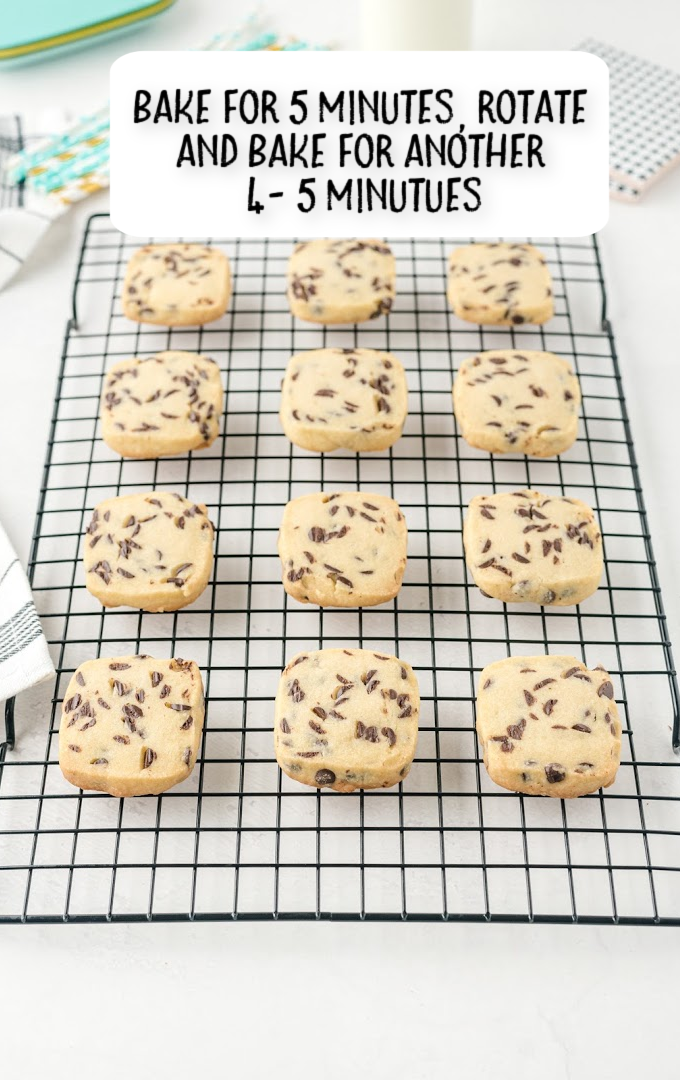 chocolate chip shortbread cookies process shot