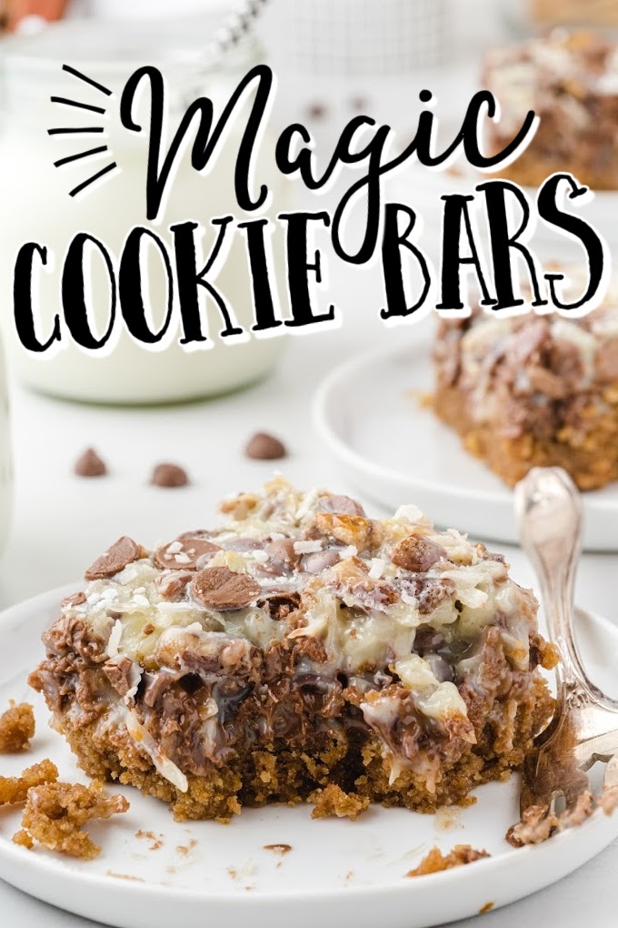 magic cookie bars on a white plate