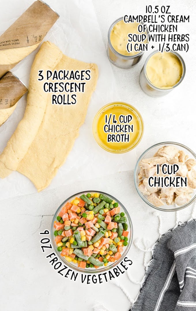 mini chicken pot pies raw ingredients that are labeled