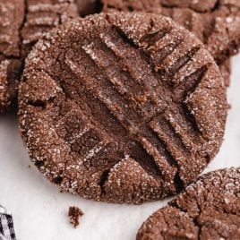 close up shot of Chocolate Peanut Butter Cookies