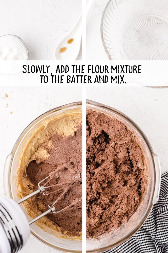 chocolate peanut butter cookies process shot