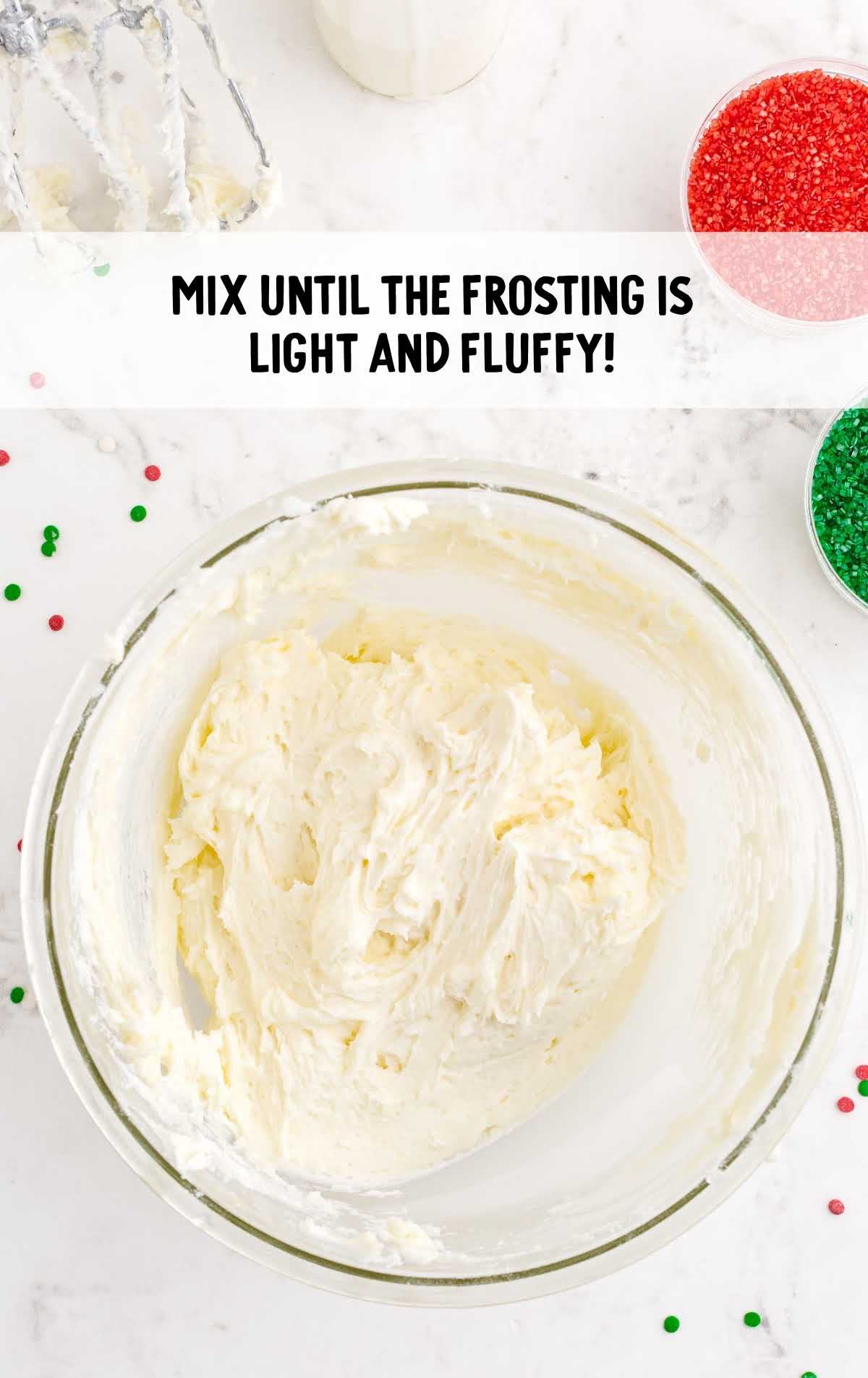 frosting mixed in a bowl