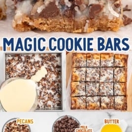 a Magic Cookie Bar and the raw ingredients